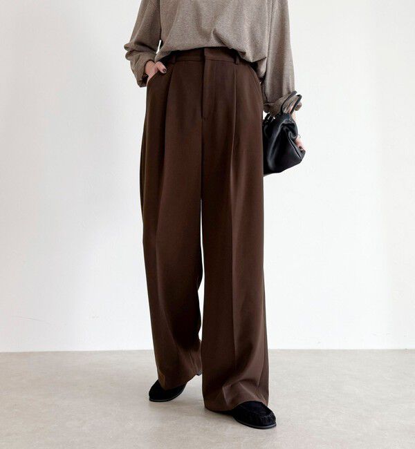 fredy emue「【人気商品の新型】とろみwarmタックスラックス」|スラックス|