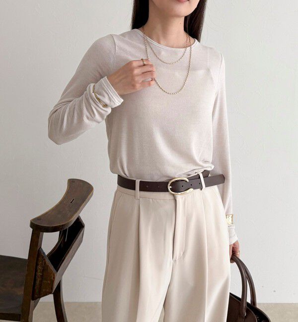 fredy emue「ウールブレンドシアーロンTシャツ」|Tシャツ・カットソー|