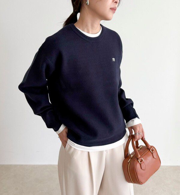 fredy emue「FR刺繍スウェットニットプルオーバー」|ニット・セーター|