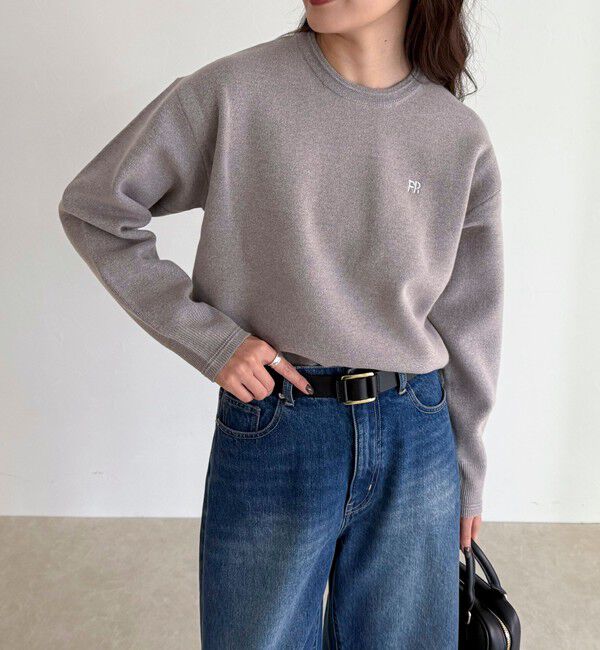 fredy emue「FR刺繍スウェットニットプルオーバー」|ニット・セーター|