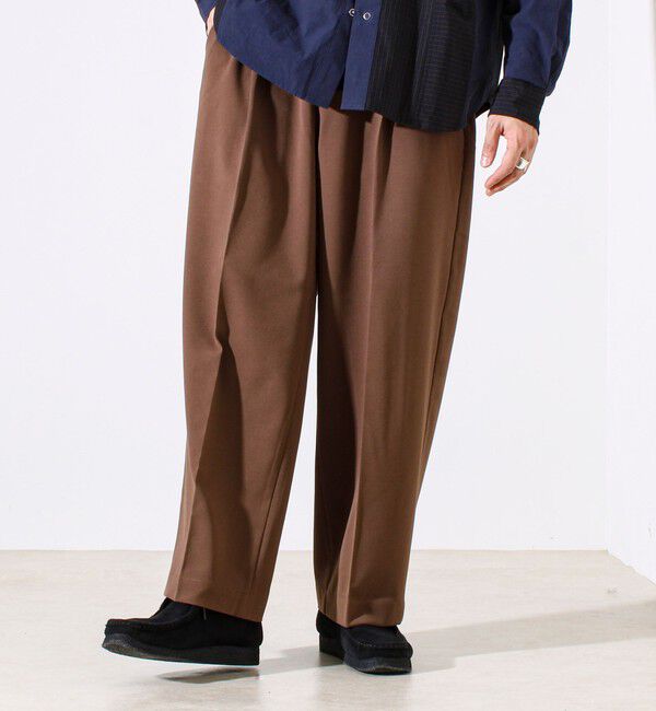 GLOSTER「【セットアップ対応】ウールライクワイドパンツ」|チノ|