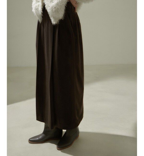 SALON adam et rope'「マイクロベロアツイルタックタイトスカート【洗える】」|スカート|