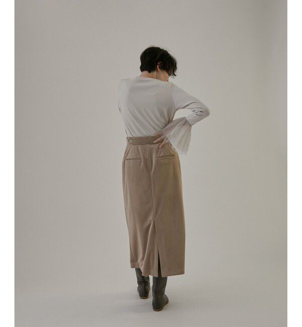 SALON adam et rope'「マイクロベロアツイルタックタイトスカート【洗える】」|スカート|