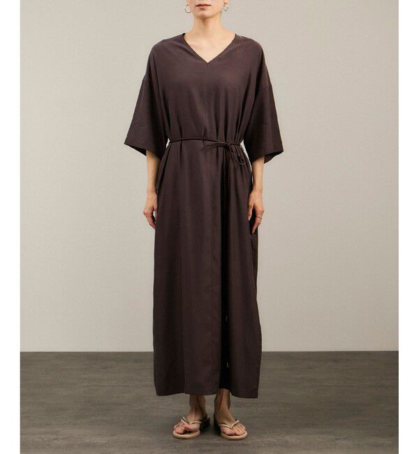 SALON adam et rope'「キュプラツイルVネックワンピース」|ワンピース|