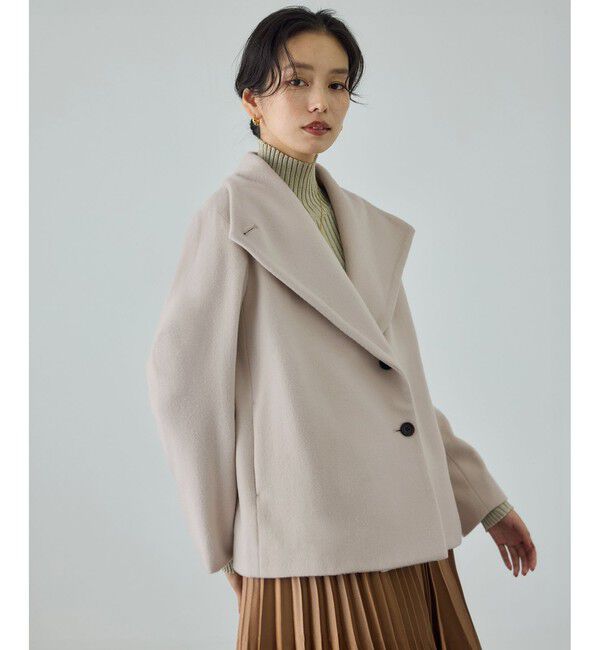 ROPE「プレミアムカシミヤ ショートコート【25AW】」|ステンカラーコート|