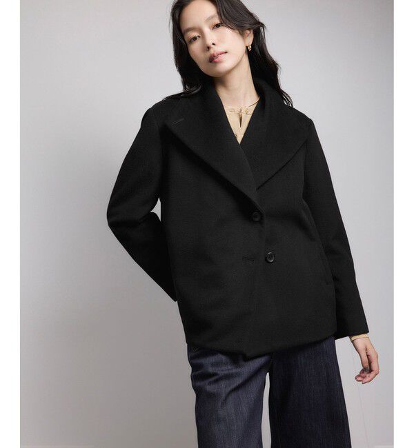 ROPE「プレミアムカシミヤ ショートコート【25AW】」|ステンカラーコート|