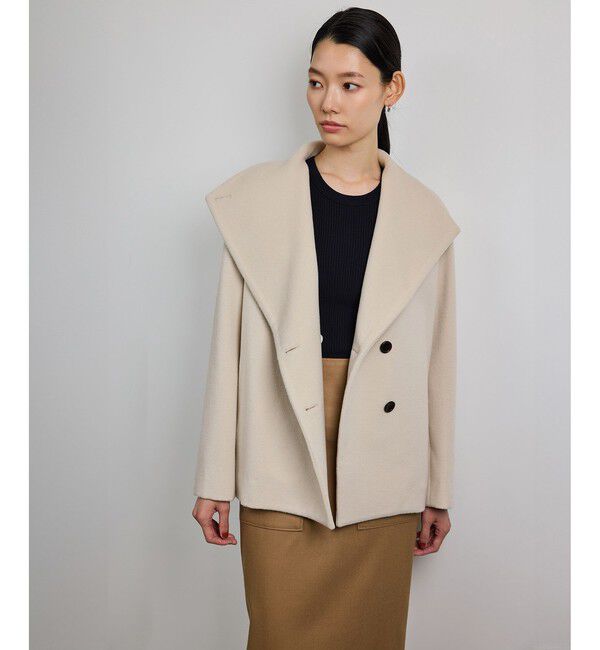 ROPE「プレミアムカシミヤ ショートコート【25AW】」|ステンカラーコート|
