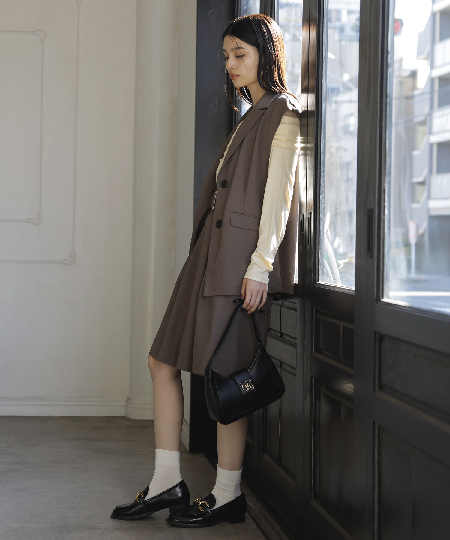 VIS「【ご好評につき追加生産】ハンドルリボンワンショルダーバッグ【180℃美人見え】」|ハンドバッグ|