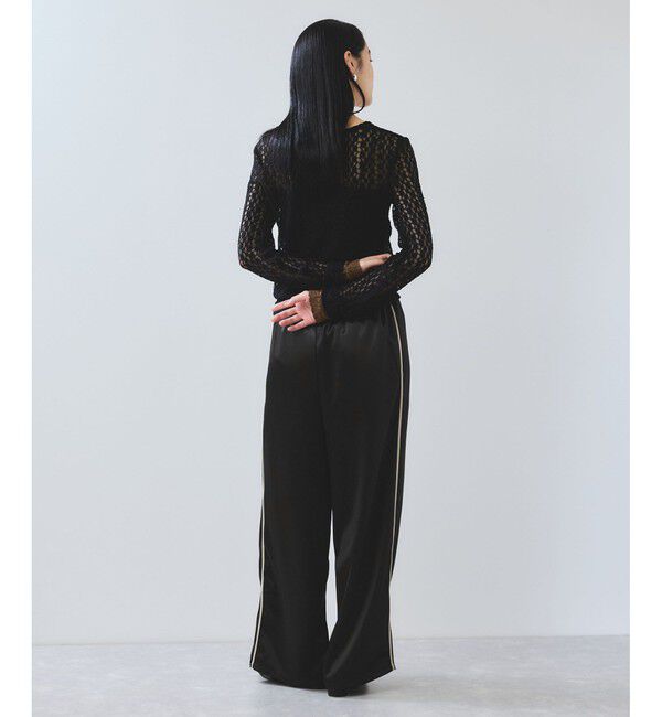 VIS「【WEB/一部店舗限定】配色サイドラインサテンイージーパンツ」|チノ|