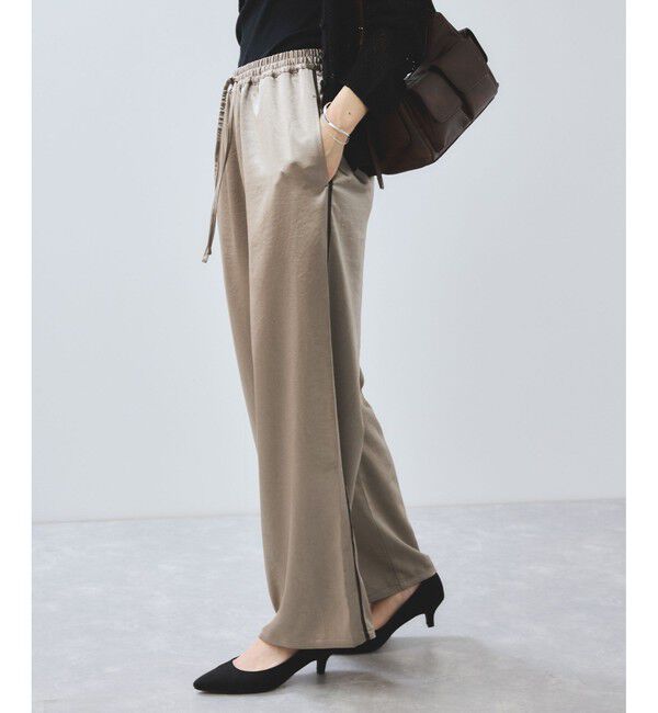 VIS「【WEB/一部店舗限定】配色サイドラインサテンイージーパンツ」|チノ|