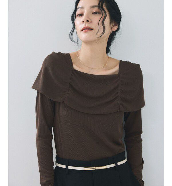 VIS「テレコオフショルダーロングスリーブプルオーバー」|Tシャツ・カットソー|