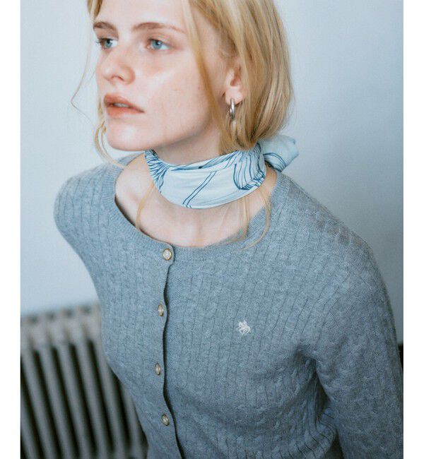 VIS「【POLO BCS】VIS別注ミニケーブルノーカラーニットカーディガン」|カーディガン|