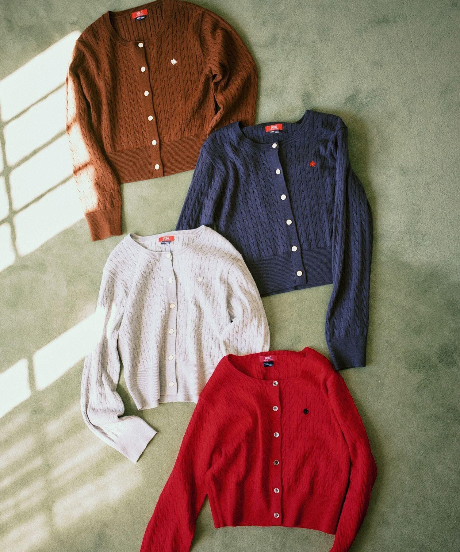 VIS「【POLO BCS】VIS別注ミニケーブルノーカラーニットカーディガン」|カーディガン|