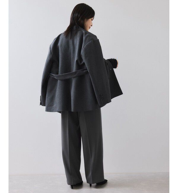 VIS「ベルトディテールタックワイドパンツ/イージーケア」|チノ|