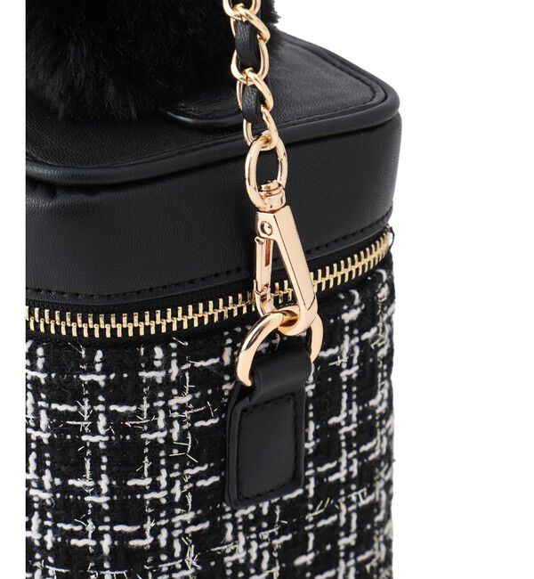 VIS「ファーハンドルキルティング＆ツイードバニティバッグ/2WAY」|ハンドバッグ|