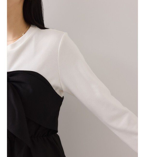 VIS「美easyウーリッシュリボンビスチェドッキングカットソープルオーバー/セットアップ対応・イージーケア」|Tシャツ・カットソー|