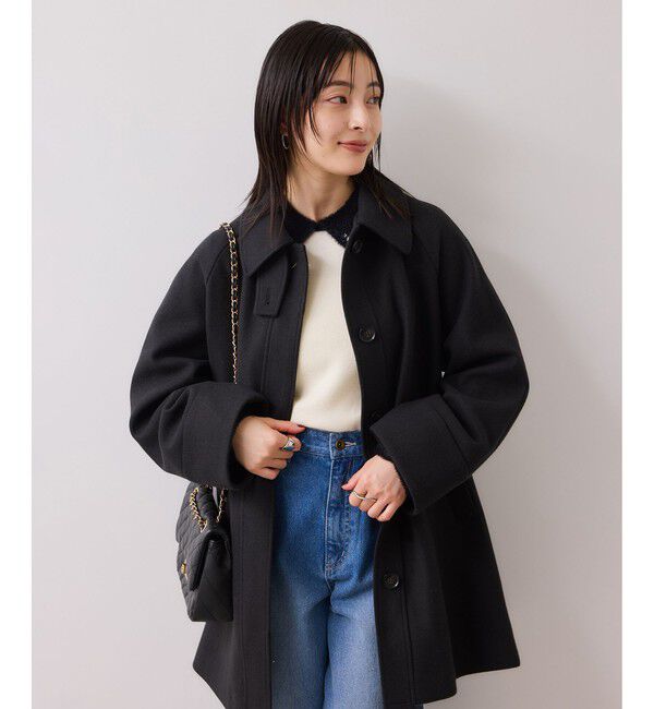 VIS「ビジュー付きシャギーカラーニットトップス」|ニット・セーター|