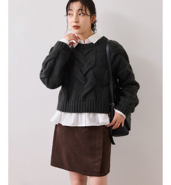 VIS「ケーブルコンパクトニット」|ニット・セーター|