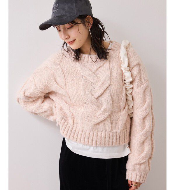 VIS「ケーブルコンパクトニット」|ニット・セーター|