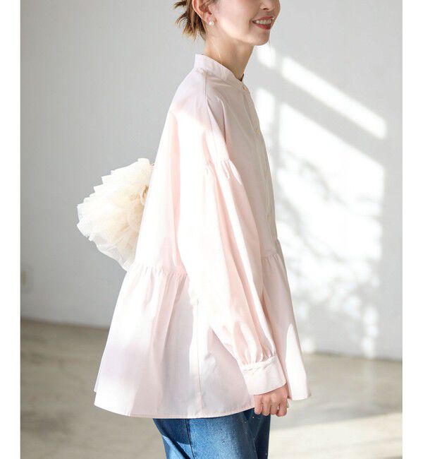 Rope&rsquo;Picnic「【花粉ガード・防シワ】ギャザーシャツブラウス」|シャツ・ブラウス|