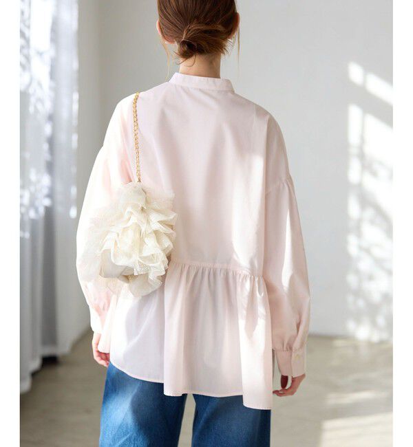 Rope&rsquo;Picnic「【花粉ガード・防シワ】ギャザーシャツブラウス」|シャツ・ブラウス|