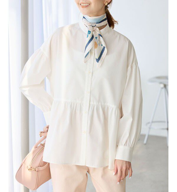 Rope&rsquo;Picnic「【花粉ガード・防シワ】ギャザーシャツブラウス」|シャツ・ブラウス|