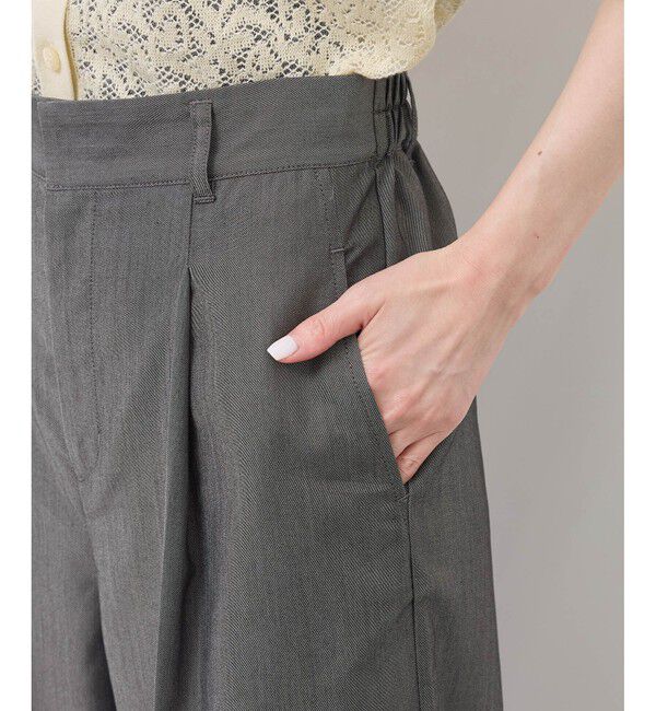 Rope&rsquo;Picnic「テンセルシャンブレータックワイドスラックス/通勤対応」|チノ|