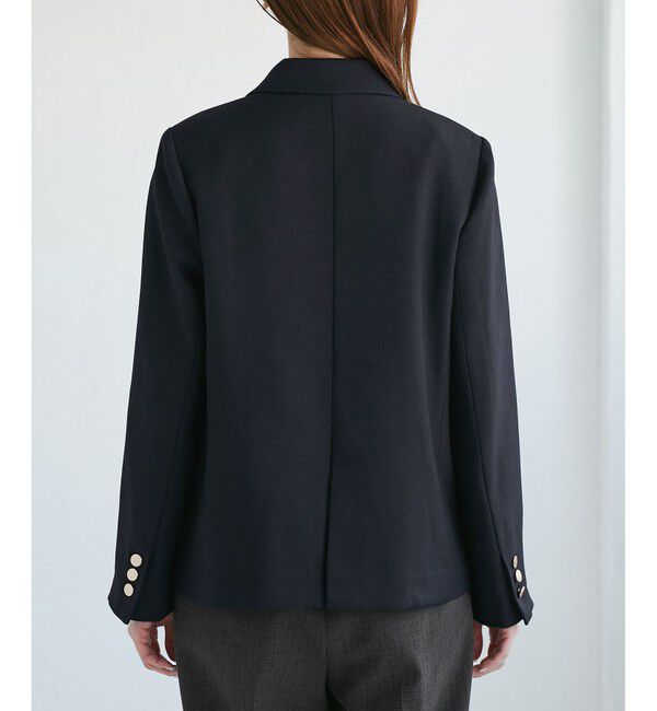 Rope&rsquo;Picnic「レディハンサムシリーズ ウールライク金ボタンジャケット(半裏地)/セットアップ・通勤対応」|テーラードジャケット|
