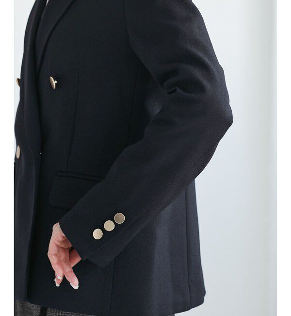 Rope&rsquo;Picnic「レディハンサムシリーズ ウールライク金ボタンジャケット(半裏地)/セットアップ・通勤対応」|テーラードジャケット|