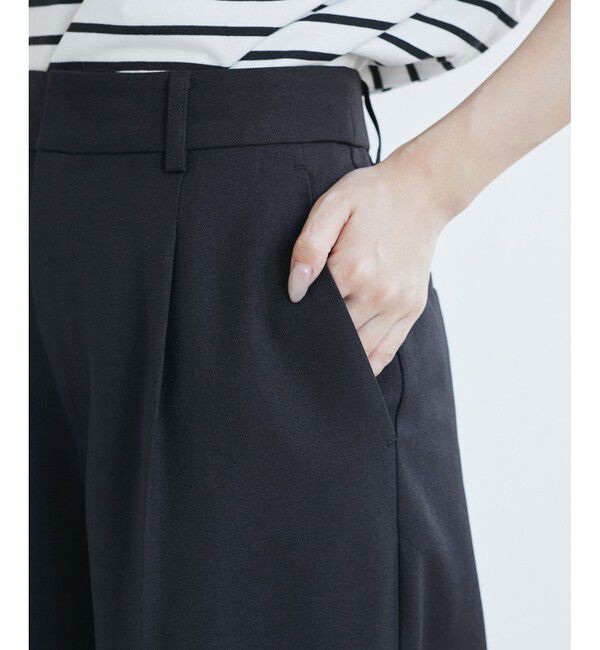 Rope&rsquo;Picnic「【低身長・小柄さんサイズ】レディハンサムシリーズ ウールライクウエストタックセミワイドパンツ」|スラックス|