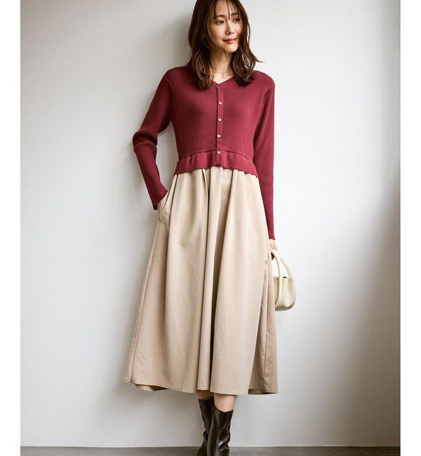 Rope&rsquo;Picnic「【新色追加】メタル釦ドッキングワンピース」|ワンピース|