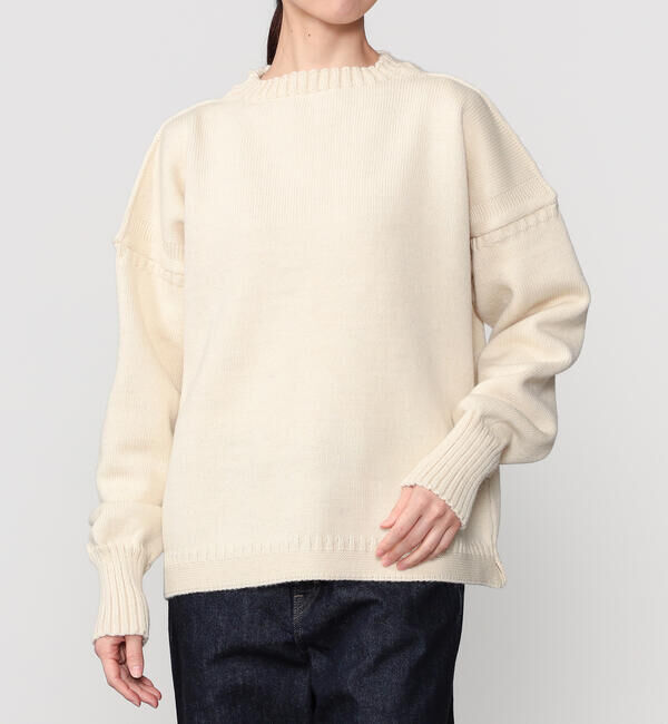  「Le Tricoteur | クロップド ガンジーセーター WOMEN」|ニット・セーター|