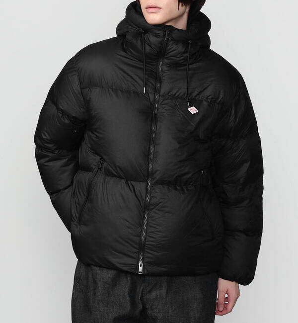  「DANTON | ナイロンリップストップ ダウンフードジャケット MEN」|ダウン|BLACK