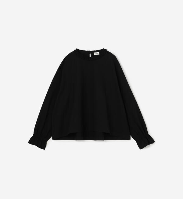 LE GLAZIK「LE GLAZIK | ポリエステルコットン ラッフルシャツ WOMEN」|シャツ・ブラウス|BLACK