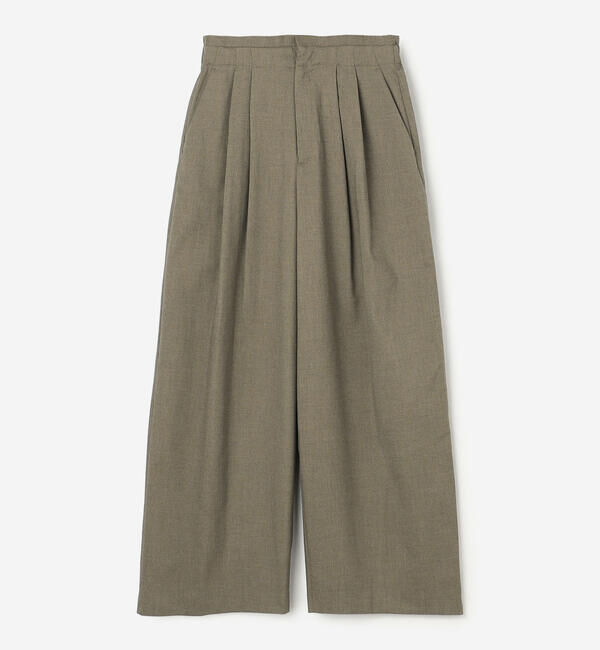 Morris & Sons「MORRIS & SONS | シャークスキン 2タック バギーパンツ WOMEN」|チノ|BEIGE系1