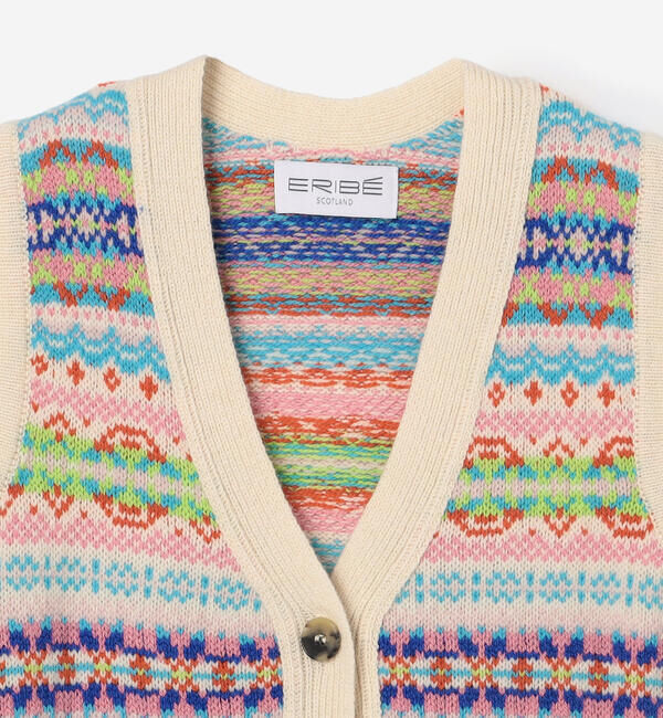  「ERIBE | フェアアイル Vネックニットベスト WOMEN」|ベスト・ジレ|