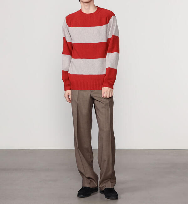 Morris & Sons「MORRIS & SONS | ブロックストライプクルーネックセーター MEN」|ニット・セーター|