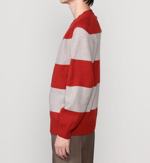 Morris & Sons「MORRIS & SONS | ブロックストライプクルーネックセーター MEN」|ニット・セーター|