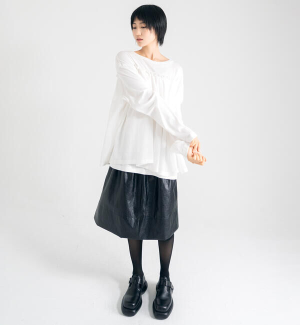  「eunoia | フリル レイヤーTシャツ WOMEN」|Tシャツ・カットソー|