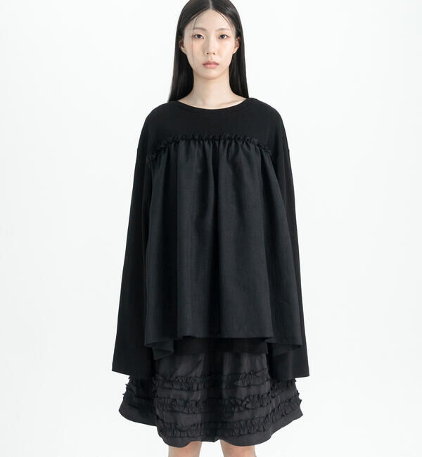  「eunoia | フリル レイヤーTシャツ WOMEN」|Tシャツ・カットソー|