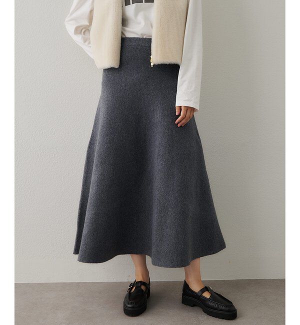  「ニットフレアスカート」|スカート|グレー