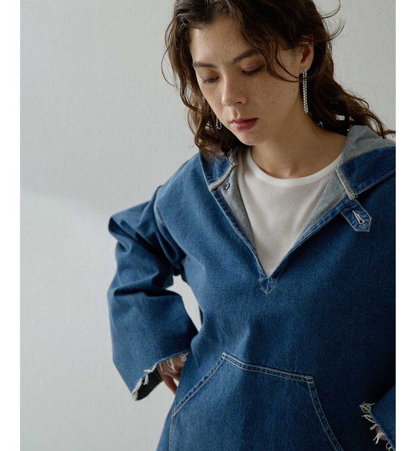  「【インフルエンサーコラボ】デニムフーディー」|シャツ・ブラウス|
