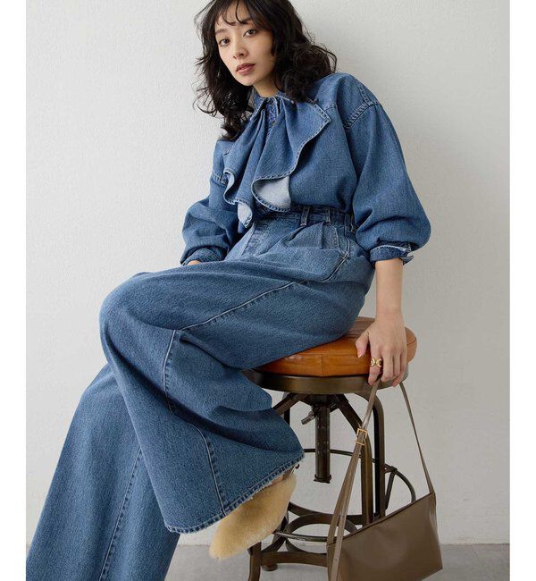  「フリルデニムブラウス」|シャツ・ブラウス|