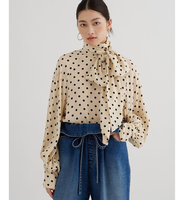  「ドットボウタイブラウス」|シャツ・ブラウス|