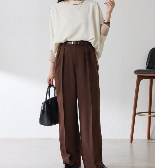  「ウールライクタックパンツ」|チノ|
