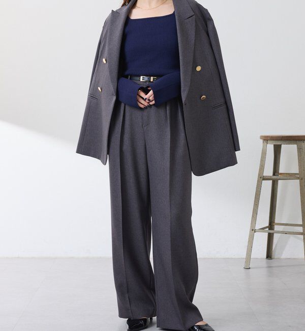  「ウールライクタックパンツ」|チノ|