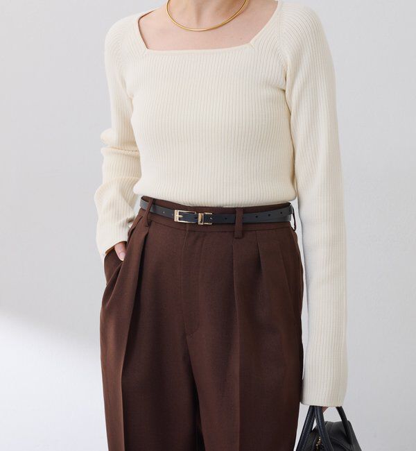  「深スクエアリブニット」|ニット・セーター|