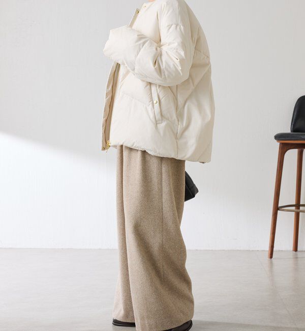  「【マット見え/軽量コート】ライトエンボスノーカラーダウン」|その他|