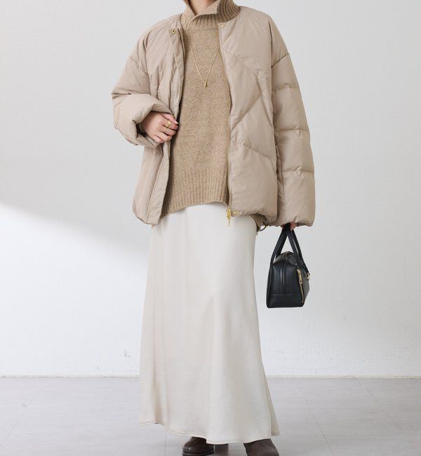  「【マット見え/軽量コート】ライトエンボスノーカラーダウン」|その他|