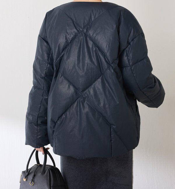  「【マット見え/軽量コート】ライトエンボスノーカラーダウン」|その他|